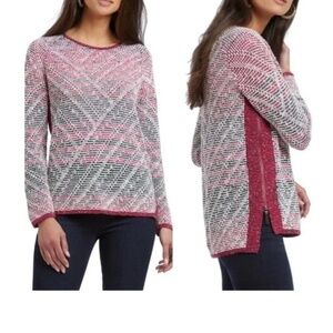 Nic + Zoe Multi Color Side Zip Thick Sweater (PL)